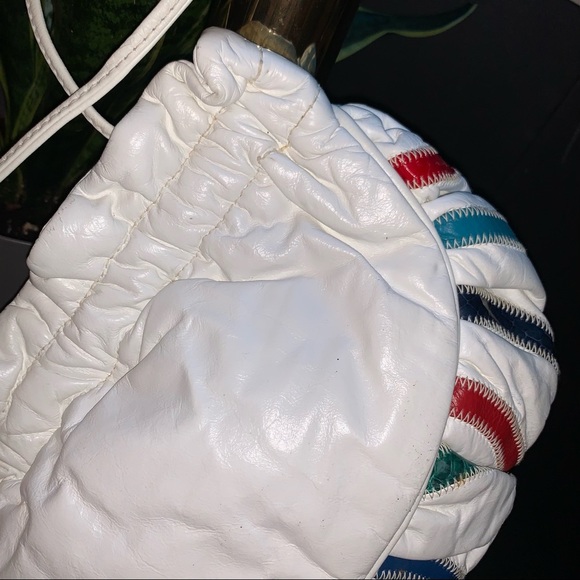 v i n t a g e :: Unique Large Leather Patchwork Crossbody Purse Clutch - Picture 10 of 12